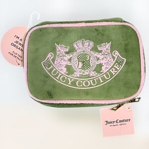 Juicy Couture Travel Jewelry Organizer Green With Pink Trim